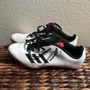 Adidas Sprintstar M Track Shoes with spikes. B37503 Size 7.5 White.